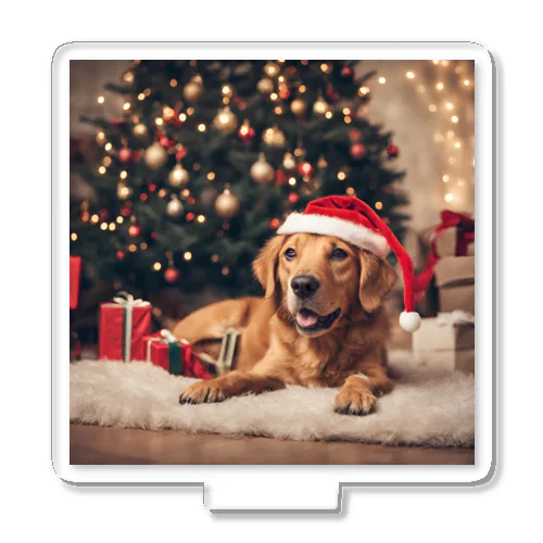 クリスマスを満喫する犬 アクリルスタンド