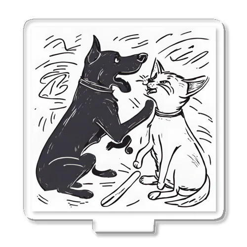 犬と猫のたたかい Acrylic Stand