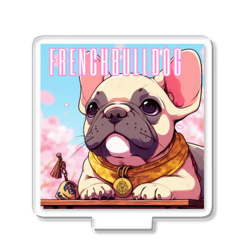 桜舞うFrench　bulldog Acrylic Stand