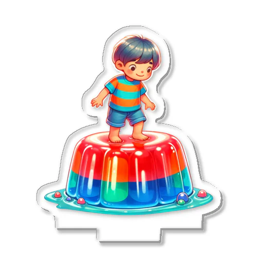 ゼリーの上に立つ少年 Acrylic Stand