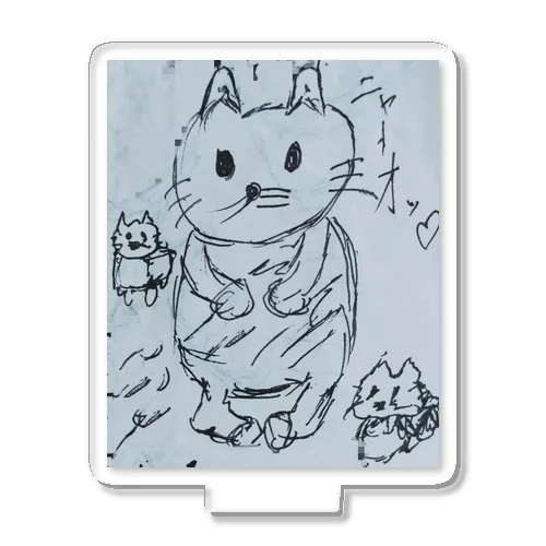 謎の画伯が描いた宇宙黒猫キョロちゃん Acrylic Stand