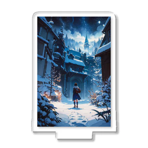 Magical Winter Journey　〜雪に染められた銀世界の旅〜　No.2「永眠町　門前にて」 Acrylic Stand