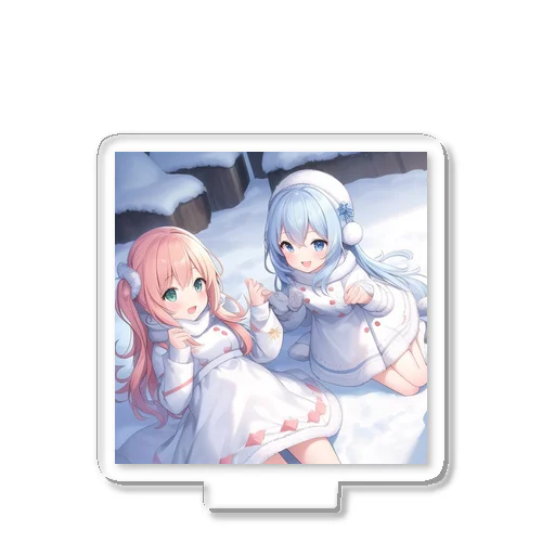 雪遊びする女の子 アクリルスタンド