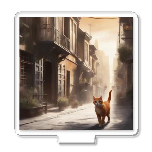 「かわいい猫が街を散策中！」 アクリルスタンド