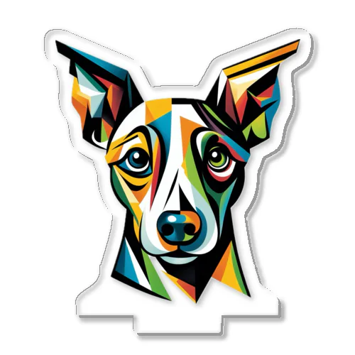 カラフルアート絵の犬 アクリルスタンド