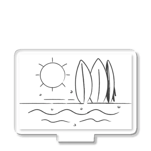 海と太陽とサーフボード Acrylic Stand