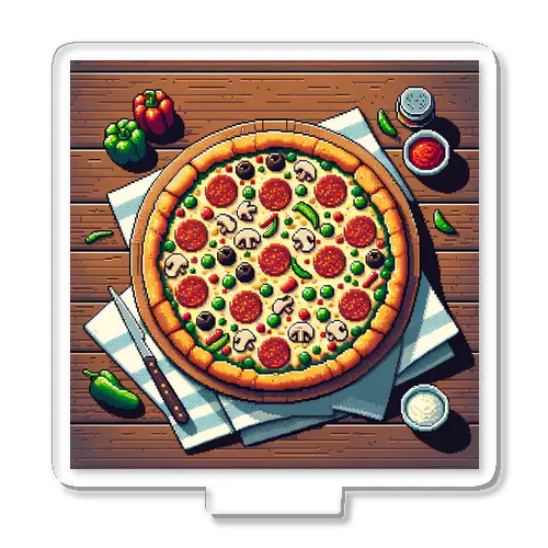 ピザのピクセルイラスト Acrylic Stand