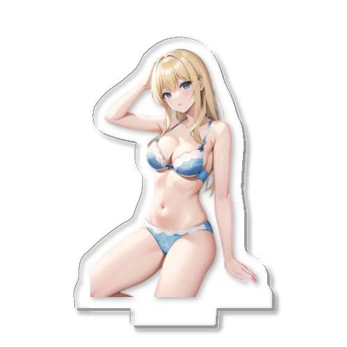 金髪の彼女が下着姿で魅了する Acrylic Stand