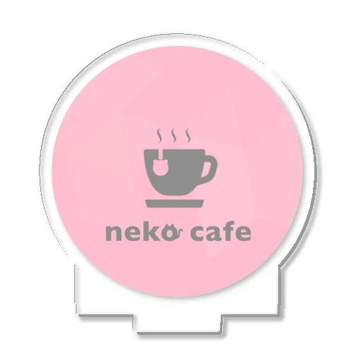 neko cafe（ピンク）デザインイラスト アクリルスタンド