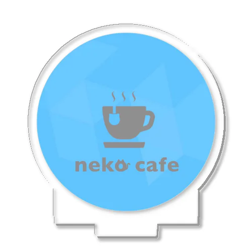 neko cafe（ブルー）デザインイラスト アクリルスタンド