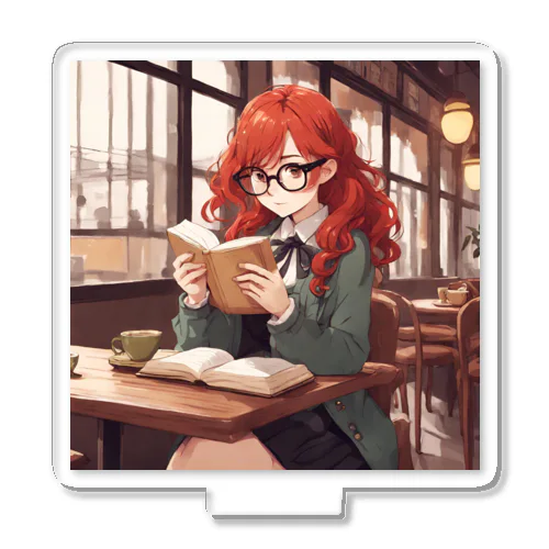 赤毛の読書メガネさん Acrylic Stand