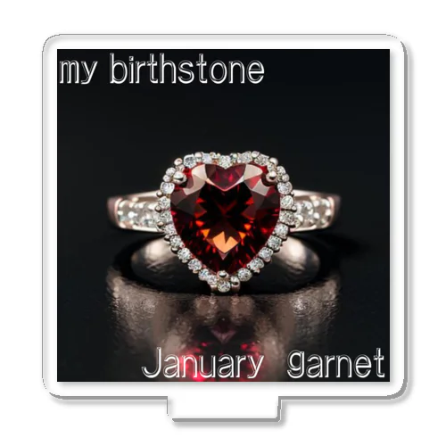 Birthstone/heart-shaped ring/January Acrylic Stand