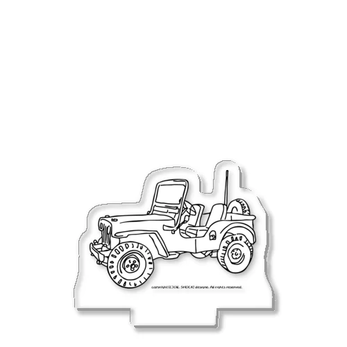 Jeep イラスト ライン画 アクリルスタンド
