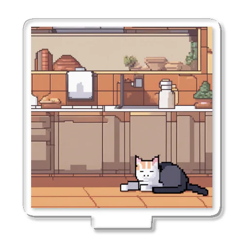 カウンターの上で眠っている猫 アクリルスタンド