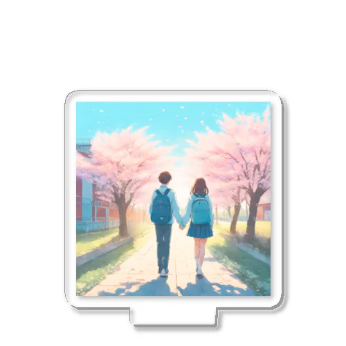 桜道帰り道 Acrylic Stand