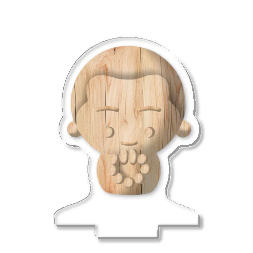 CUTE WOODEN CARVED MONK Acrylic Stand