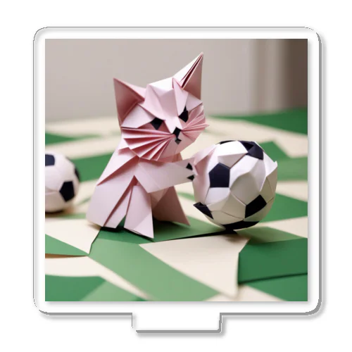 サッカーボールとこねこ Acrylic Stand