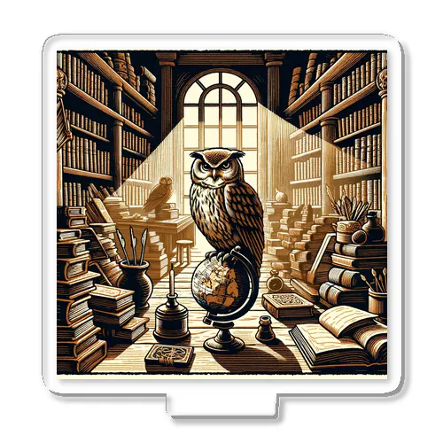 Owl and knowledge Acrylic Stand