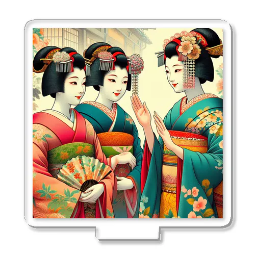 日本の風景:談笑している舞妓さん、Japanese scenery: Maiko chatting Acrylic Stand