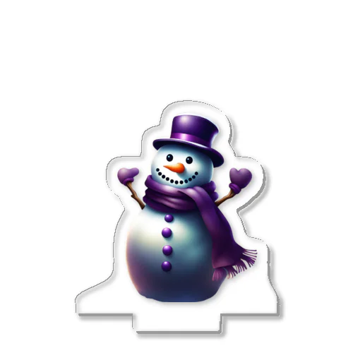 snowman with purple scarf アクリルスタンド