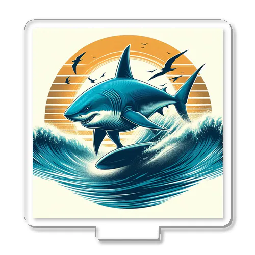 サメのサーフィン Acrylic Stand