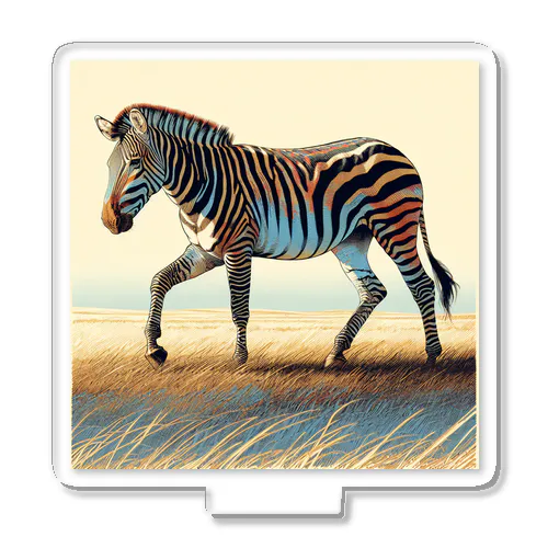 浮世絵風　草原のシマウマ"Ukiyo-e style zebra in the grassland." "浮世繪風格的草原斑馬。" アクリルスタンド