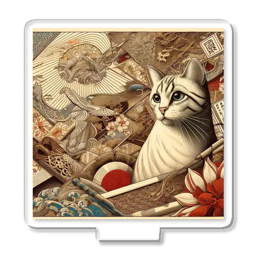 和紋様 x 猫　好奇心旺盛な猫と日本の歴史 アクリルスタンド