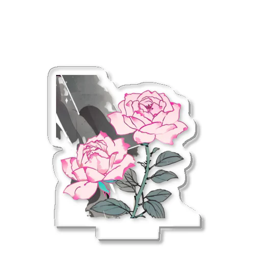 RetrowaveFlower-薔薇(ピンク)- Acrylic Stand