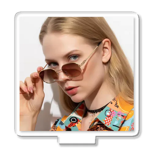 Metal Frame Uv400 Gradient Lens Fashion Sun Glasses Square Retro Shades Vintage Women Persol アクリルスタンド
