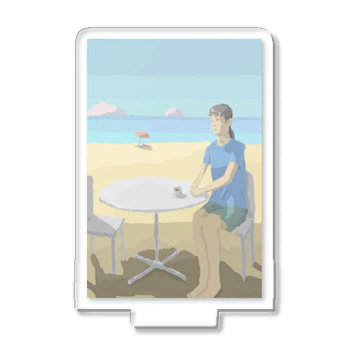 海を見ながらコーヒー Acrylic Stand