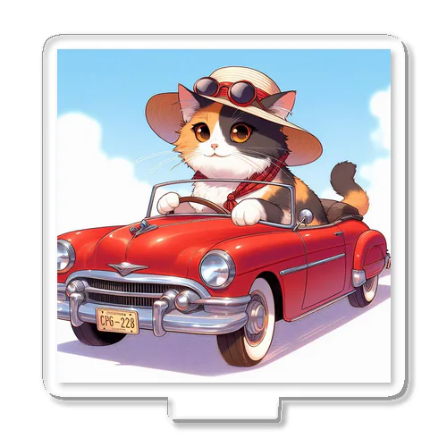 三毛猫プクちゃん　オープンカー アクリルスタンド