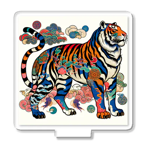 浮世絵風　虎（威風堂々）"Ukiyo-e Style: Majestic Tiger" "浮世绘风格：威风凛凛的虎" アクリルスタンド