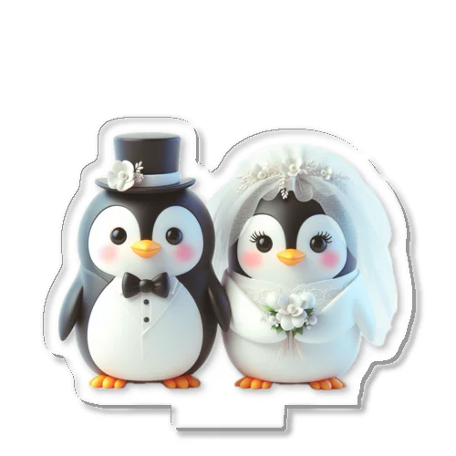 可愛い新婚ペンギンちゃん Acrylic Stand