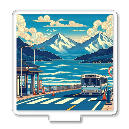 日本の風景:夏にバス旅行、ｊapanese scenery: Bus trip in summer アクリルスタンド