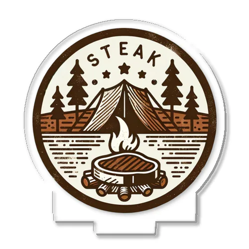 Camping Steak（キャンピング・ステーキ）04テントとステーキ アクリルスタンド