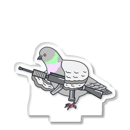 平和の象徴と呼ばれることに飽き飽きしてしまった鳩 Acrylic Stand