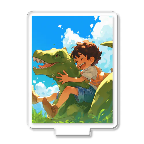 恐竜と少年が楽しく遊ぶ友情　なでしこ1478 Acrylic Stand
