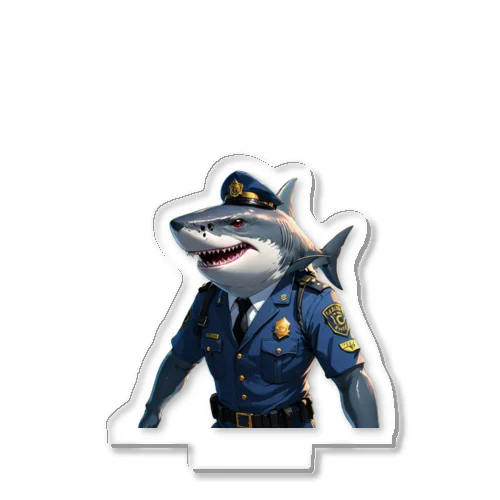 海の守護者：クールな警察鮫 アクリルスタンド
