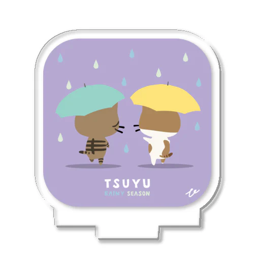 梅雨の時期に散歩しているキジシロ工場長 Acrylic Stand