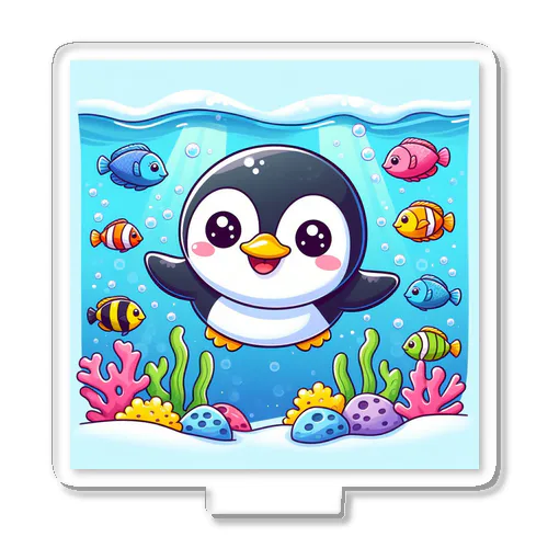 笑顔で泳ぐペンギン アクリルスタンド