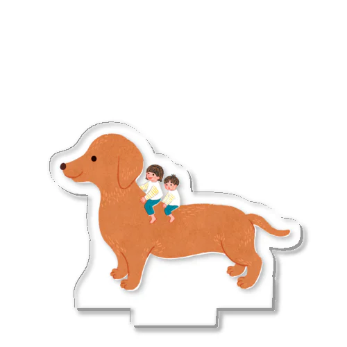 Kids on the dog Acrylic Stand