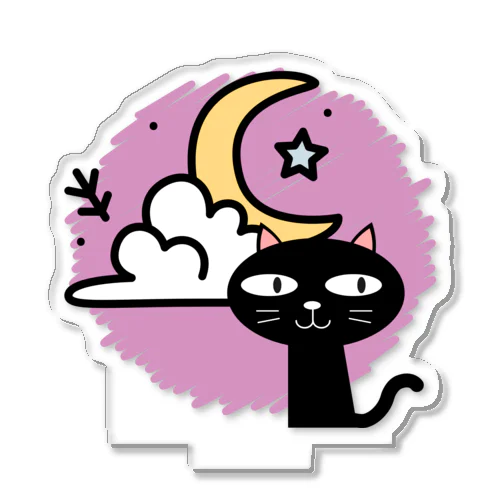 月夜の黒猫 Acrylic Stand