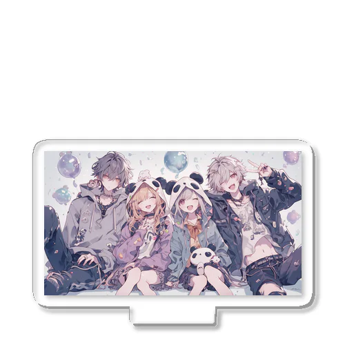 楽しそうなパンダの4人組 Acrylic Stand