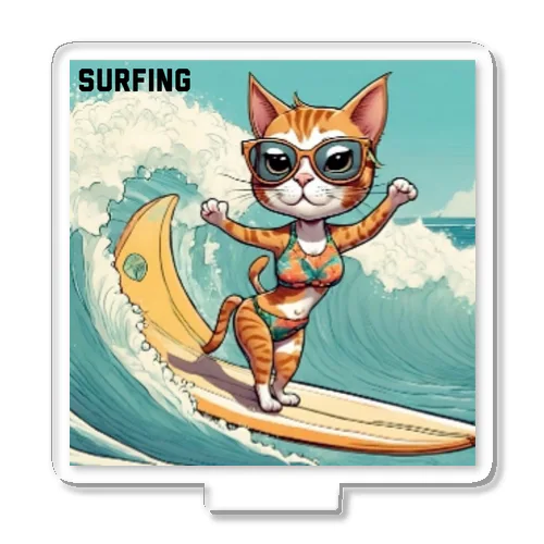 SURFING猫（女の子バージョン） アクリルスタンド