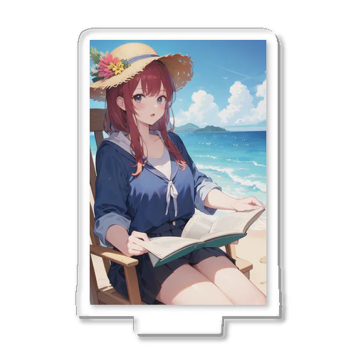 夏の海で読書 Acrylic Stand