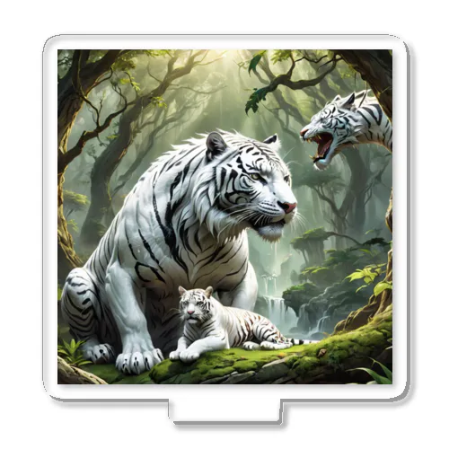 森に棲むホワイトライオン Acrylic Stand