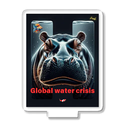 hippo  * Global water crisis Acrylic Stand