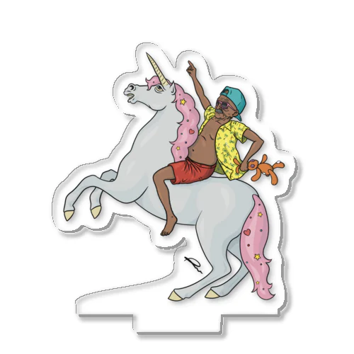 The Grandpa on a unicorn Acrylic Stand