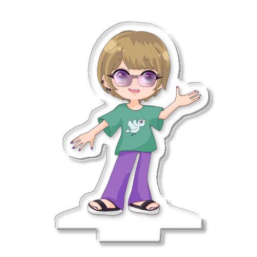 鳥Tシャツを着てる金髪グラサンヌ Acrylic Stand