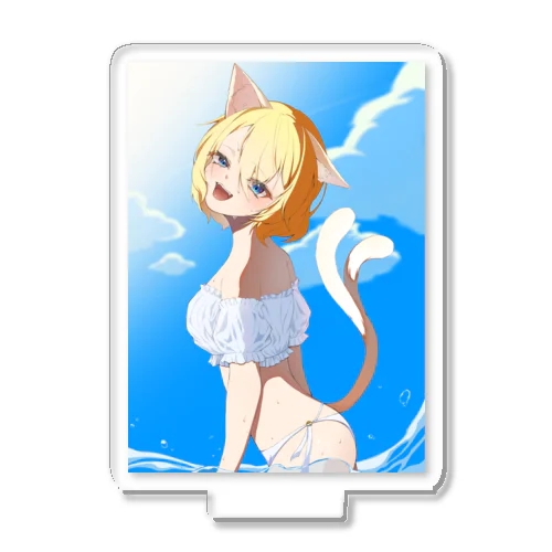 神威 遊里　水着猫 Acrylic Stand